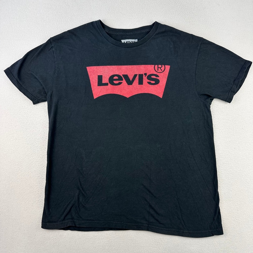 Levi's T-Shirt Mens XL Black Icon Logo Graphic Tee Short Sleeve Retro Classic